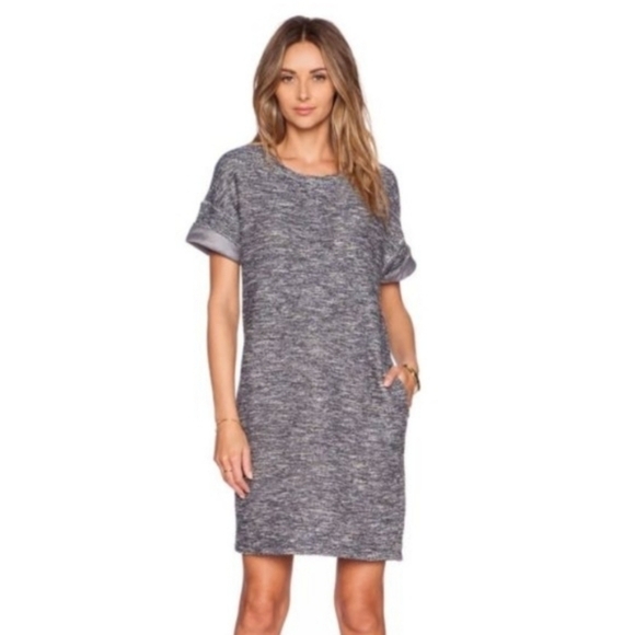 Vince Dresses & Skirts - Vince Boucle Knit Rolled Sleeve Shift Dress